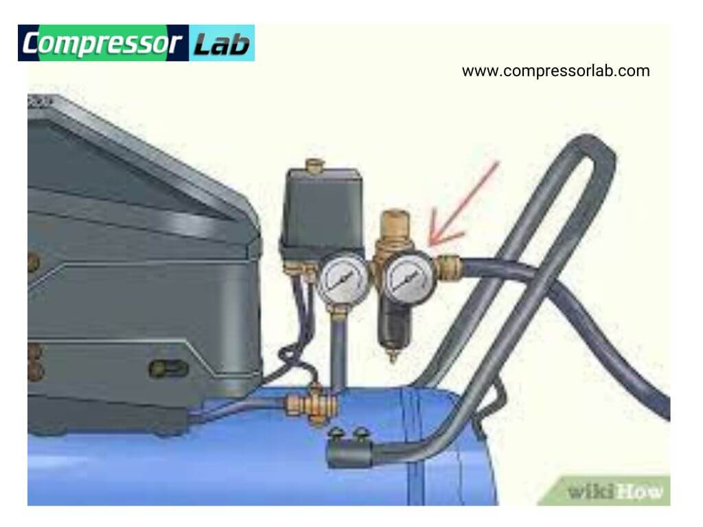 check the tank pressure of the air compressor