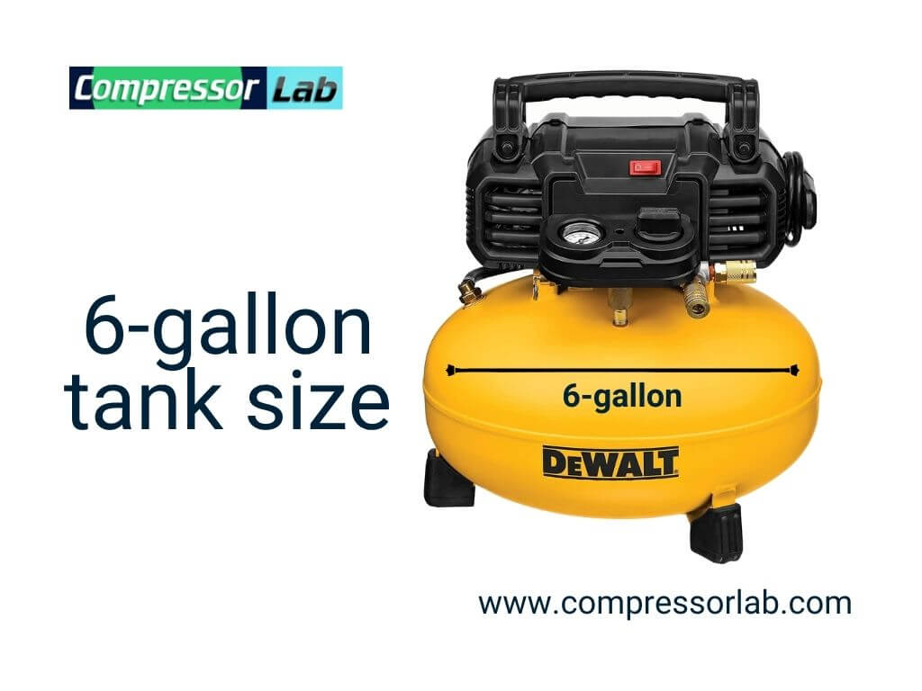 Size of DeWalt DWFP55126 compressor tank