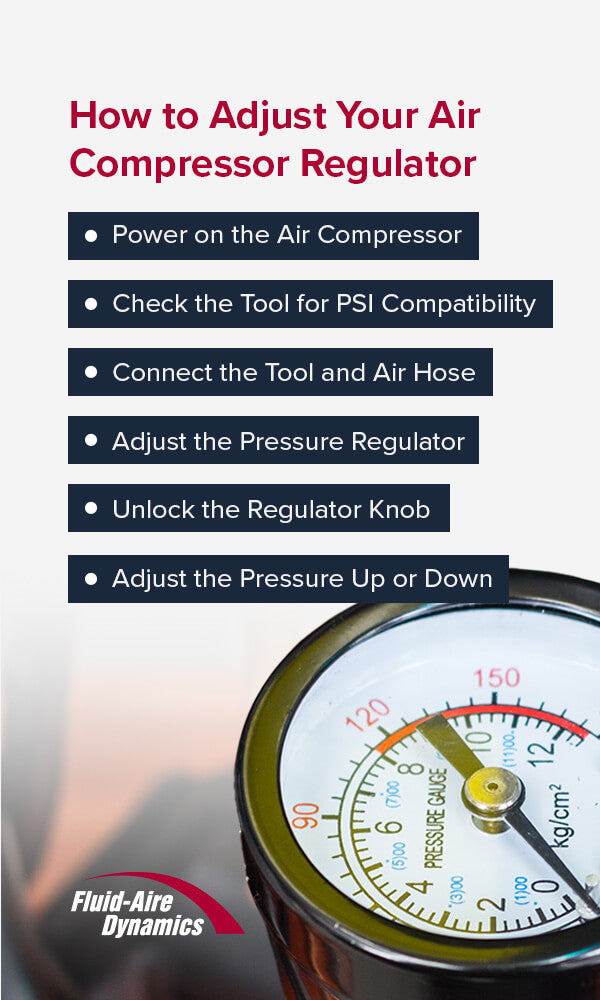 Steps to Adjust Air Compressor Regulator, Adjusting Air Compressor Air Pressure