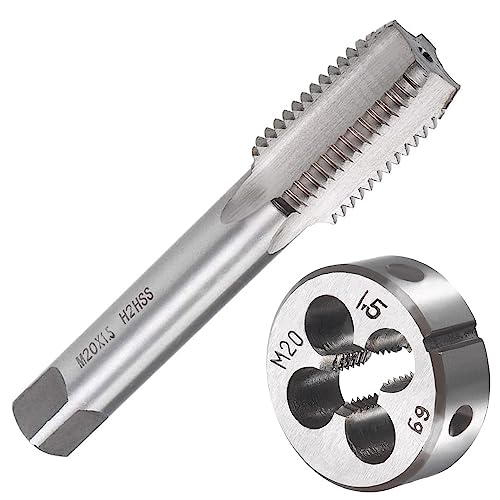 20 Piece Metric Tap Die Set Complete M3 To M12 Fine Coarse Tools To Cut Chase And Thread With Wrench Accessories In A Tray Case