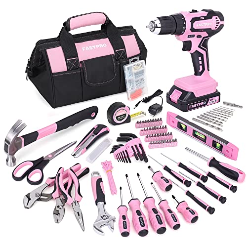 Drill Set 58Pc Pink Tool Set 8V Usb Electric Drill Driver Household Tool Kit Diy Cordless Power Screwdriver